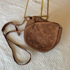 World Market Suede Saddle Bag Crossbody